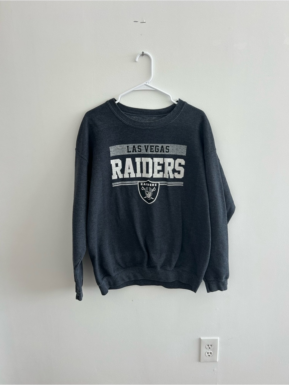 Team Apparel Las Vegas Raiders Black Crewneck Sweatshirt